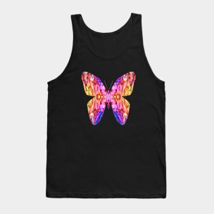 Surreal Butterfly 1 in Pink Yellow Orange Blue Tank Top